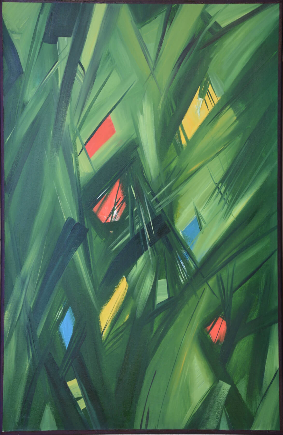 Green Abstraction by Hovhannes Aghekyan. Painting: Canvas / Oil Paint.