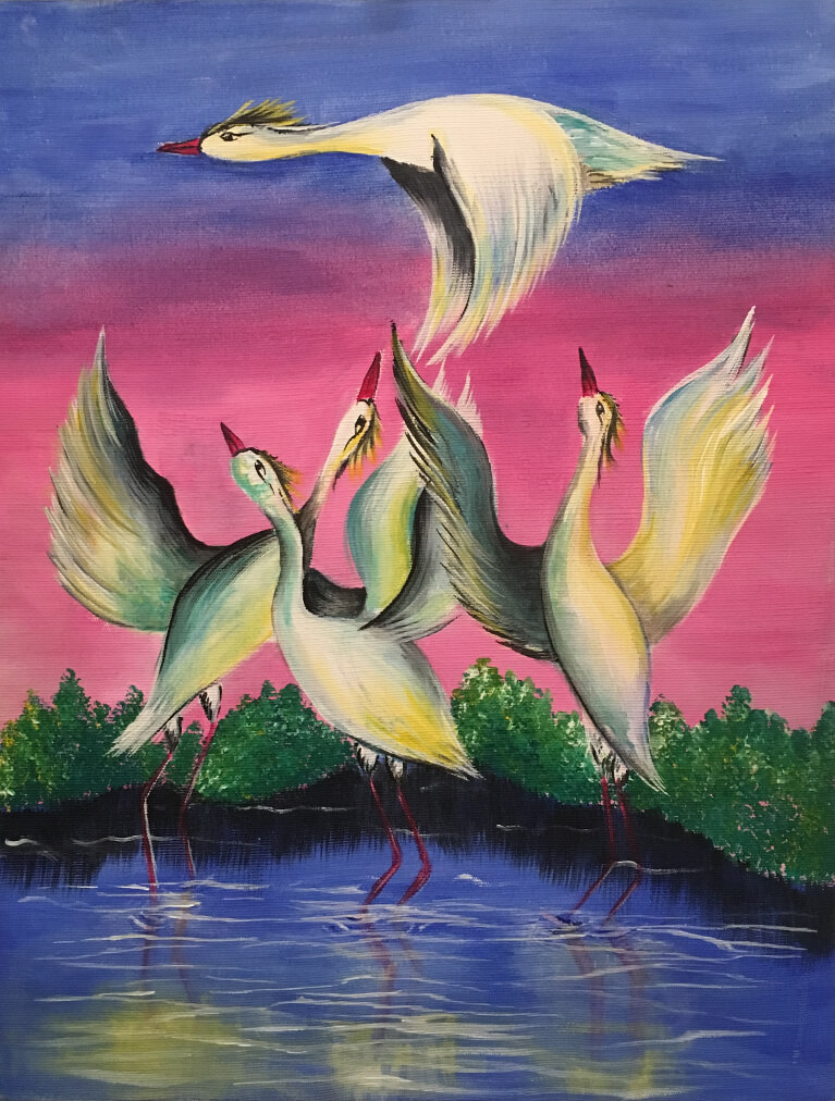 Cranes, by Milena Badalyan