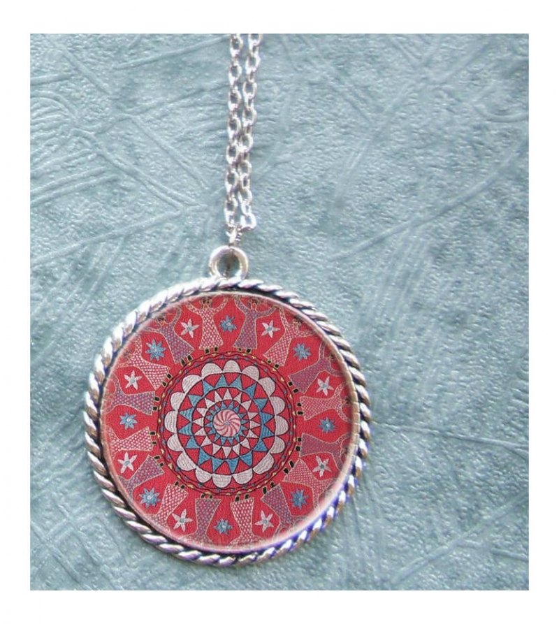 Necklace with Armenian rug ornaments, by Anna Harutunyan