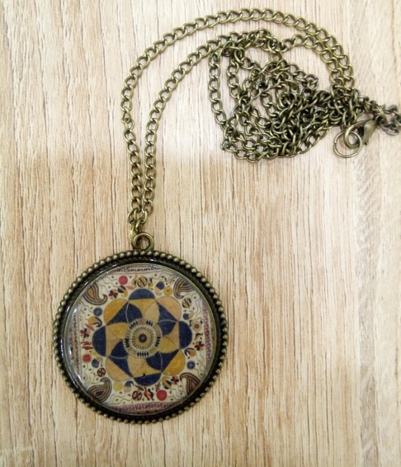 Necklace with Armenian rug ornaments, by Anna Harutunyan