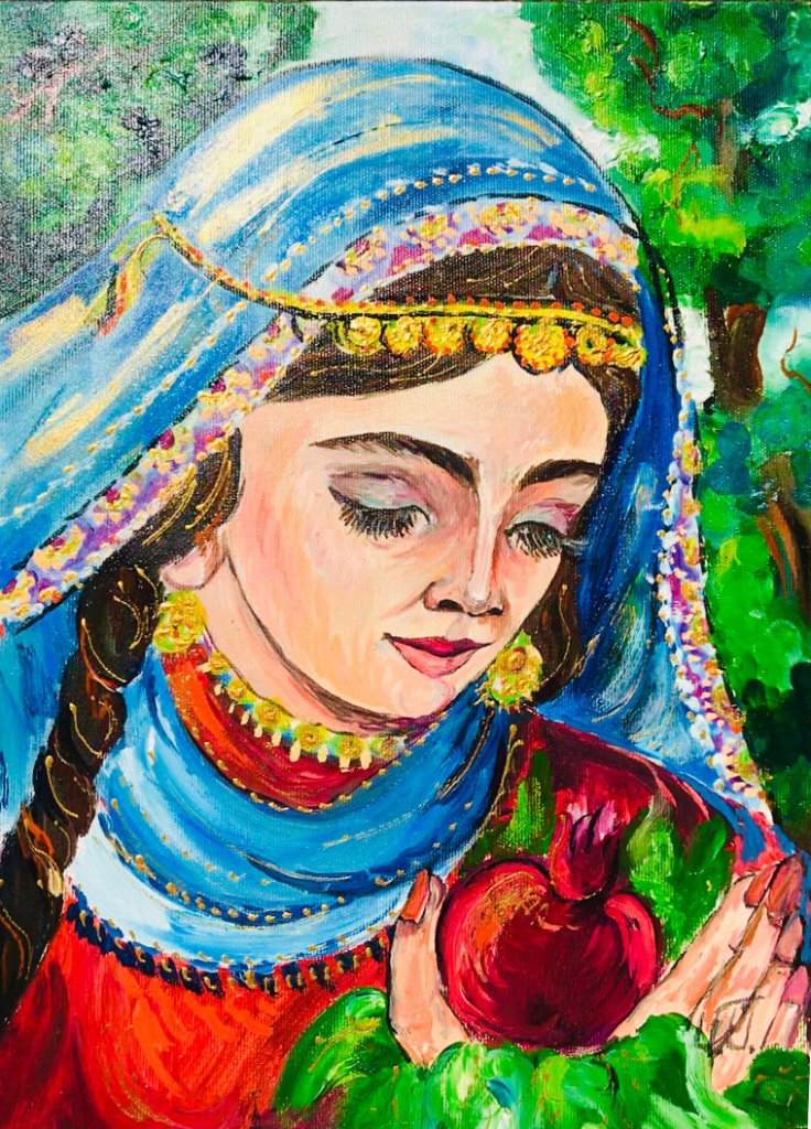 An Armenian Woman, by Artur Meliqyan ․ Canvas painting․ Armenian Art