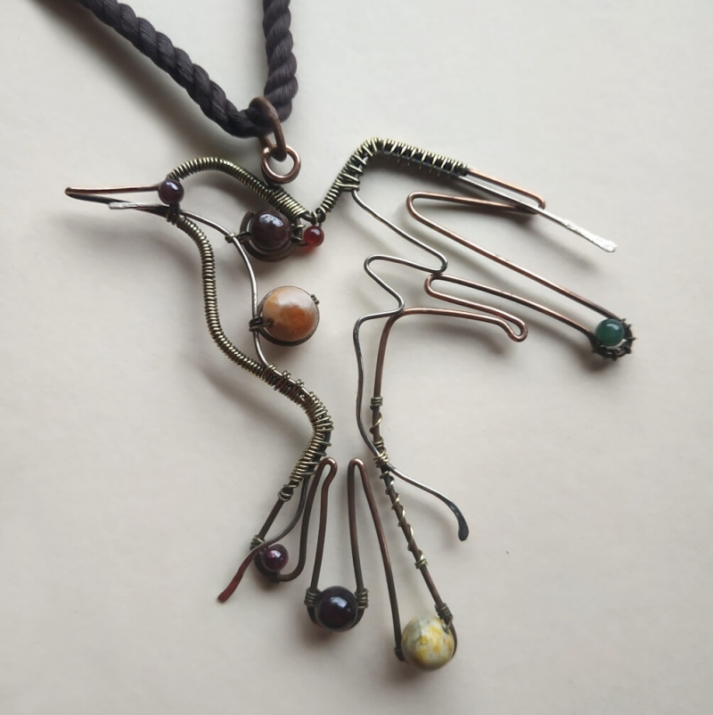 Colibri, handmade necklace by Sose Karakhanyan