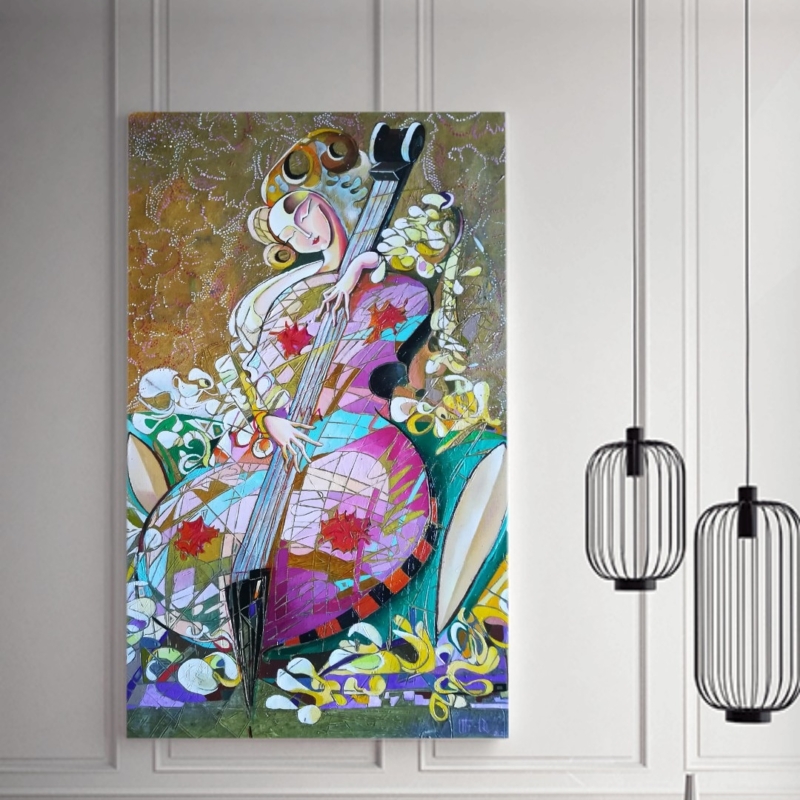 Violinist, painting by Anahit Mirijanyan