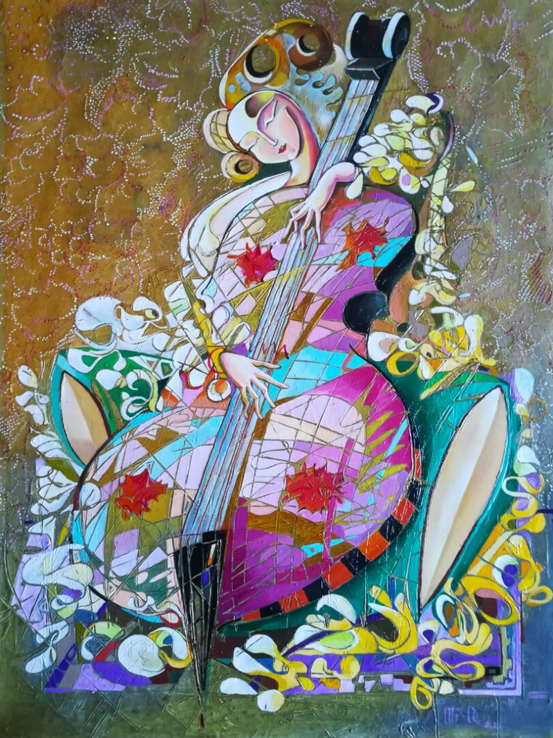 Violinist, painting by Anahit Mirijanyan