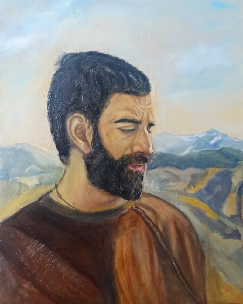 Portrait of a Man, painting by Ofelya Baghdasaryan