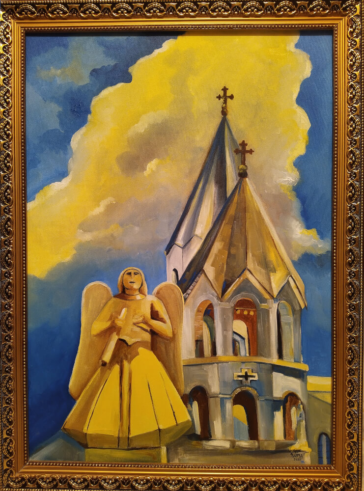 «Ղազանչեցոց եկեղեցին, Շուշի», յուղանկար, հեղինակ՝ Նարեկ Ավանեսյան