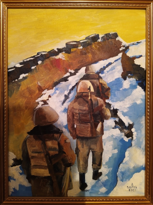 In the Frontlines, painting by Narek Avanesyan