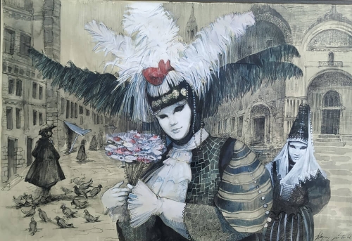 The Мasquerade, painting by Artavazd Talalyan