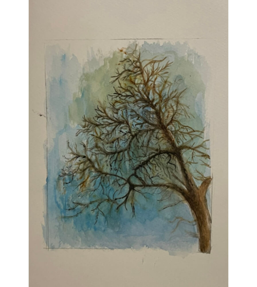 The Tree, watercolor painting by Anahit Samvelyan