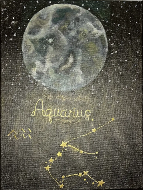 LunarAquarius, acrylic painting by Melsida Hayrapetyan