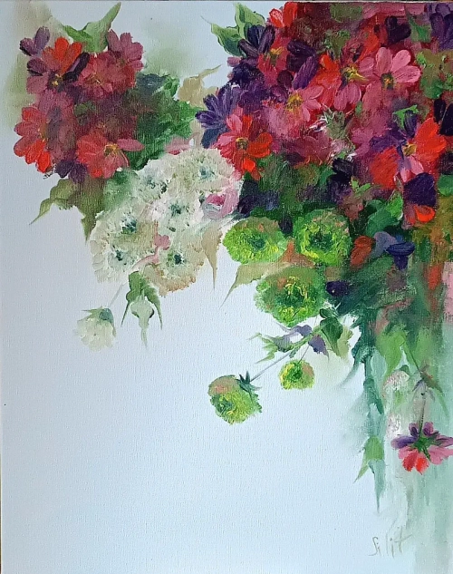 “Floral Mood”, oil painting by Lilit Khonkaryan