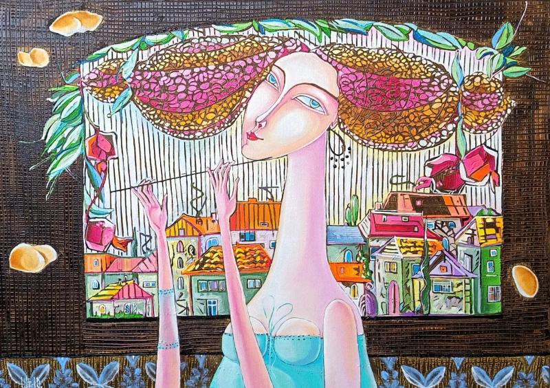“City of Peaceful Melodies”, oil painting by Anahit Mirijanyan