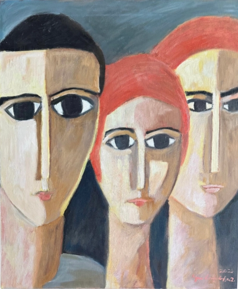 "Three Faces", oil painting by Ara Hovsepyan