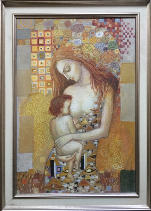"Motherhood", acrylic painting by Arsen Abrahamyan