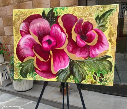 "Anemone", oil painting by Anna Sukiasyan