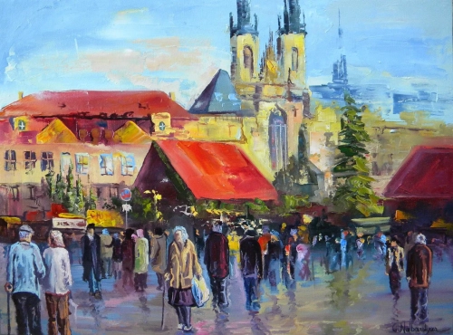 «Սուրբ Ծննդյան տոնավաճառ», յուղանկար, հեղինակ՝ Գարեգին Նալբանդյան