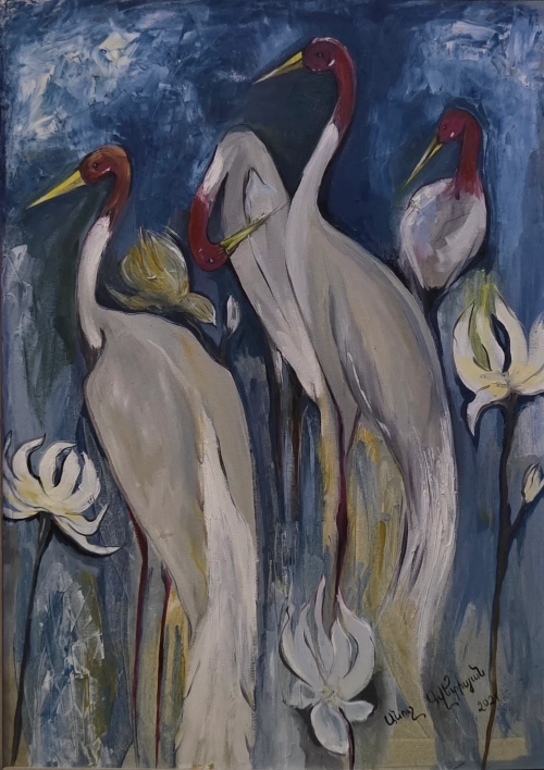 "Good News", oil painting by Anush Avetisyan