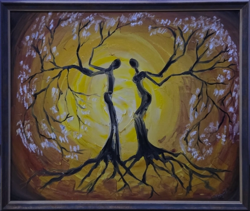 "Struggle", oil painting by Anush Avetisyan