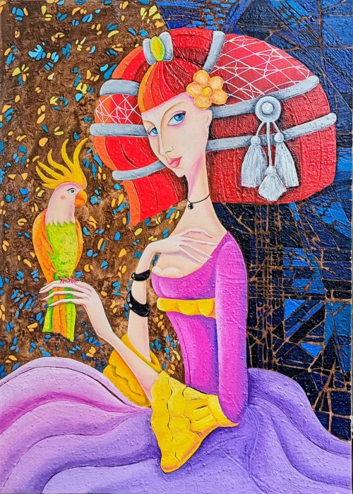 «Իմ թութակը», յուղանկար, հեղինակ՝ Անահիտ Միրիջանյան