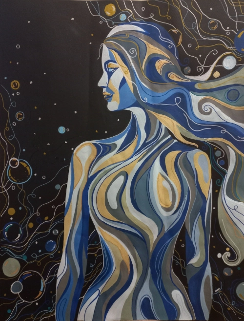 «Ծովի հատակին», ակրիլ թղթի վրա, հեղինակ՝ Մերի Խաչիկյան