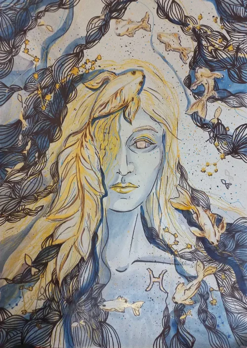 “Fish”, acrylic painting by Mary Khachikyan