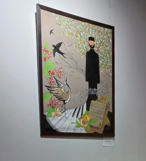 «Կոմիտաս. Երգերի միջով», ակրիլ թղթի վրա, հեղինակ՝ Մերի Խաչիկյան