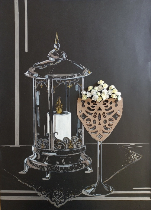 “Lamp”, acrylic painting by Mary Khachikyan