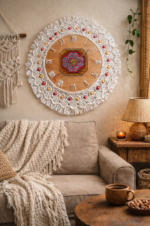 “National Ornament”, handmade wall clock, author: Naira Mkhitaryan