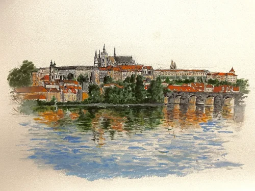 «Պրահա», յուղաներկ, ջրաներկ, հեղինակ՝ Անահիտ Սամվելյան