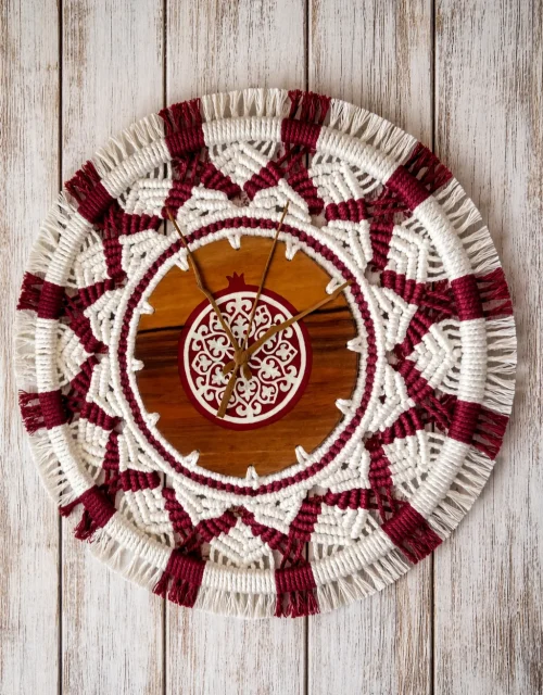 “The Color of Pomegranate”, handmade wall clock
