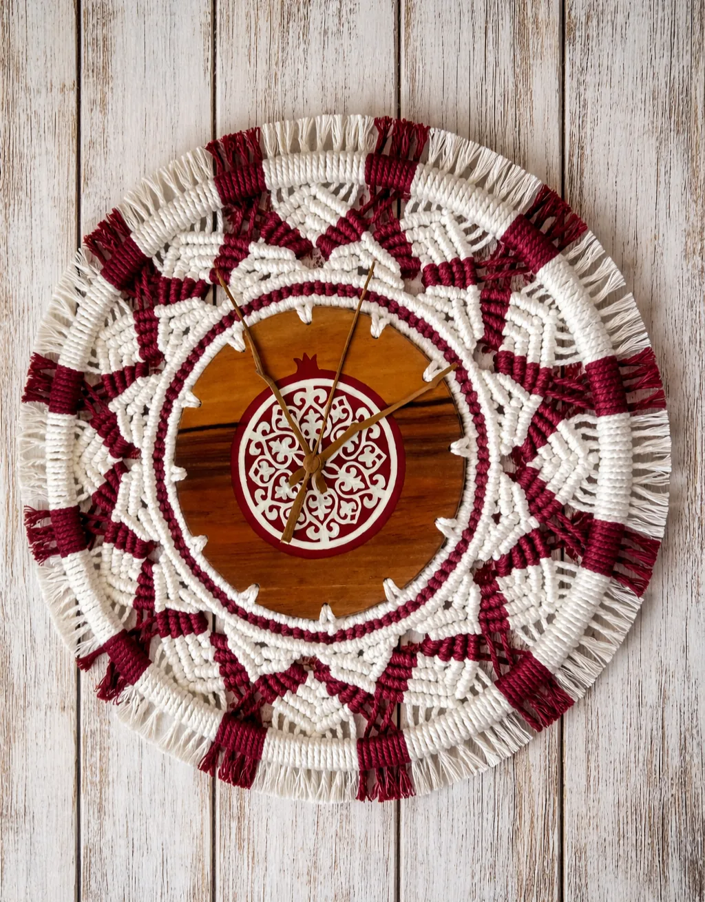 “The Color of Pomegranate”, handmade wall clock