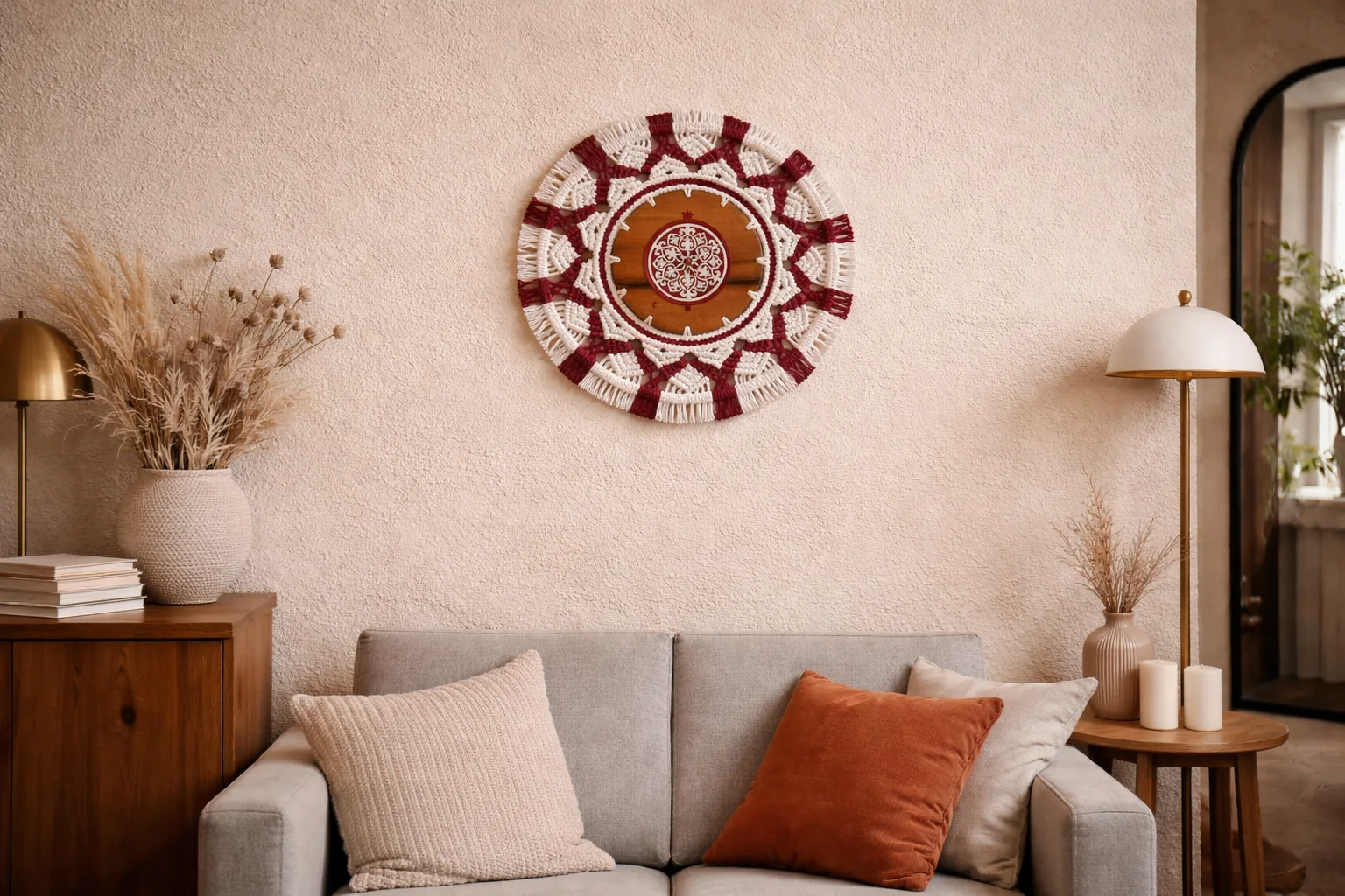 “The Color of Pomegranate”, handmade wall clock