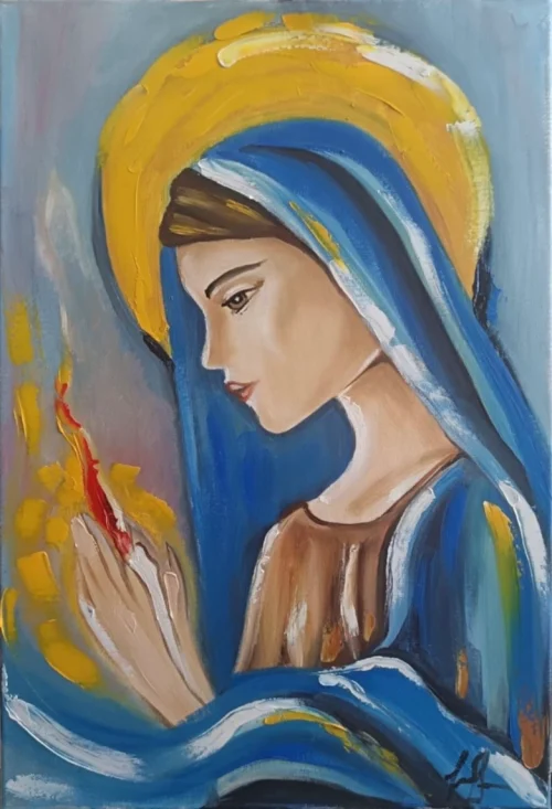 "Mother's Prayer", oil painting by Shoghakat Khachatryan