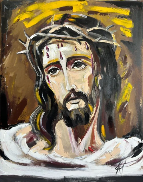 "Sacred Figure", oil painting by Shoghakat Khachatryan