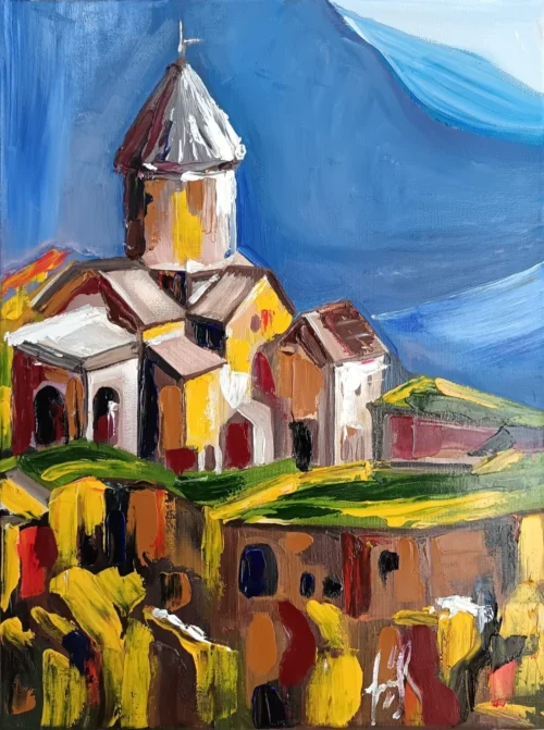 Oil on canvas painting. Tatev Monastery