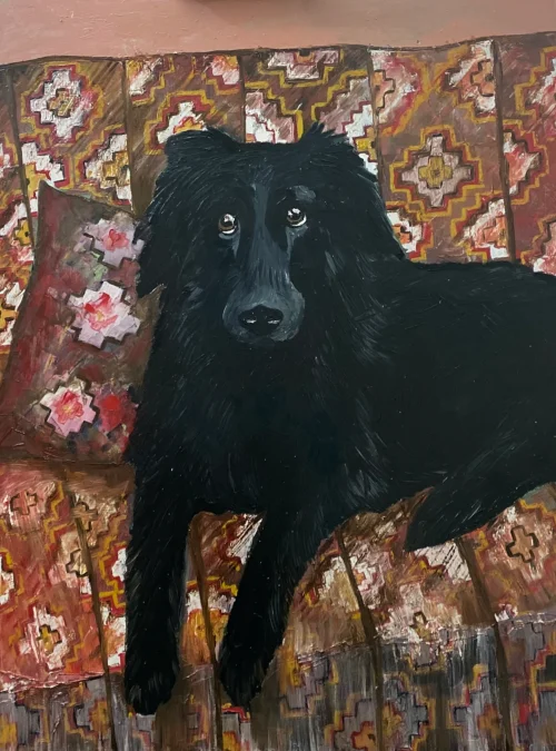 "Blackie", oil painting by Arpine Virabyan. Oil painting on canvas.