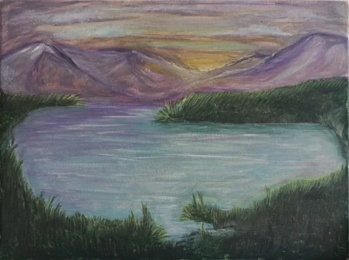 “Lake of Silence”, oil painting by Seda Minasyan. Oil painting on canvas.