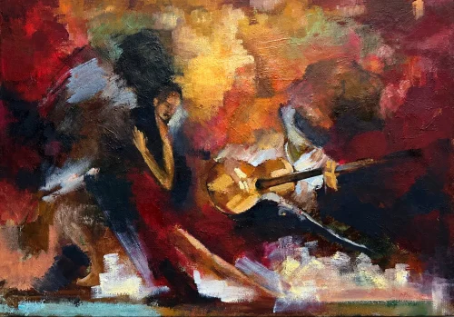 “Red Sonata”, oil painting by Rima Mirakyan. Oil painting on canvas by Rima Mirakyan.