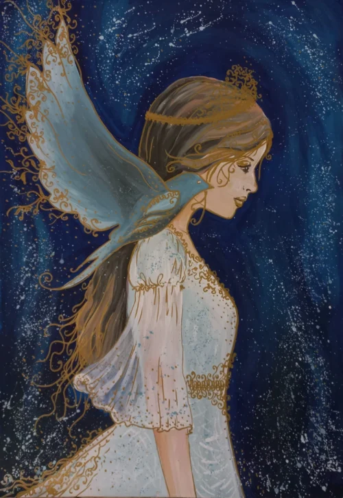“Presence”, acrylic painting by Mary Khachikyan. Acrylic painting on paper.